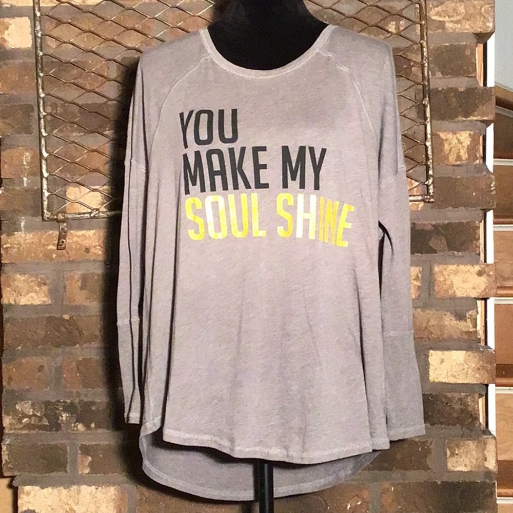 Alternative Earth Apparel long sleeve T-shirt gray “You Make My Soul Shine” XS